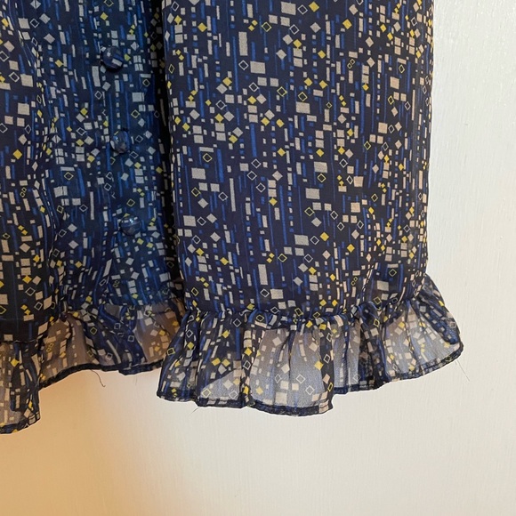 Blue, Yellow, and Beige Geometric Patterned Forever 21 Dress - Picture 7 of 7